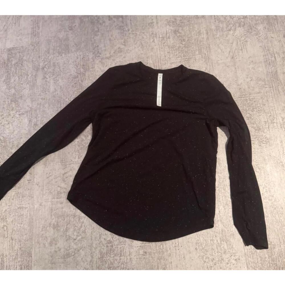 Lululemon Long Sleeve Black Speckled Shirt sz 6